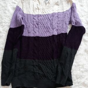 Cozy color block knit sweater